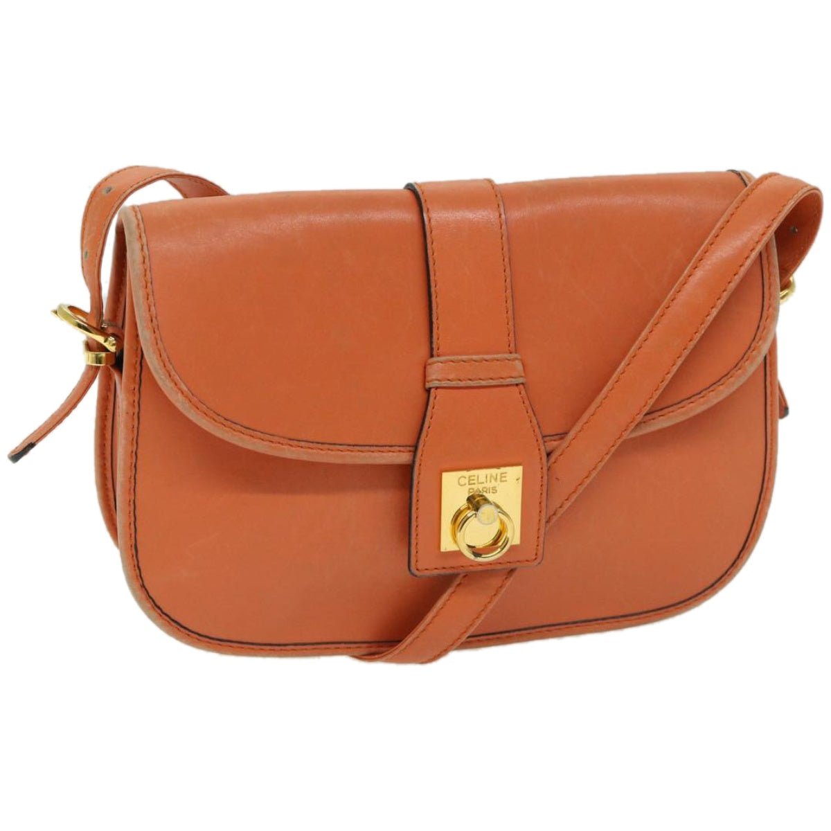 Luxury Shoulder Bag Orange Leather