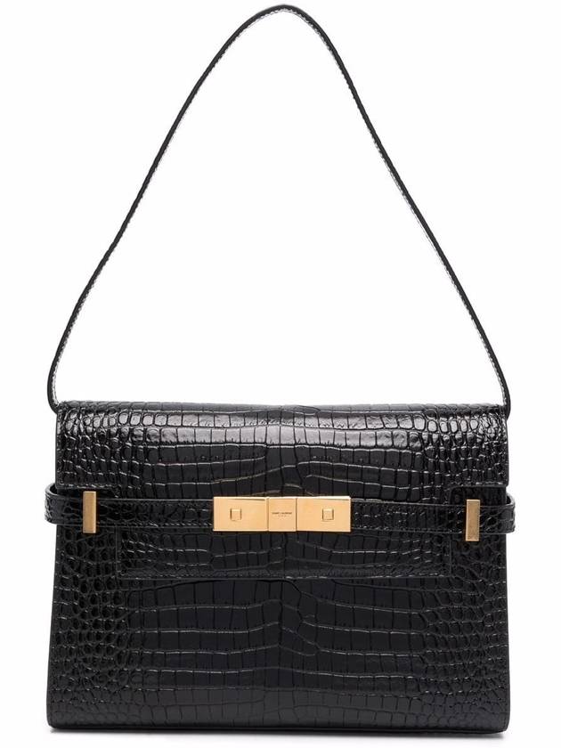 YSL Saint Laurent Luxury Trending Manhattan Crocodile Shoulder Bag Black Small Dnd0W 1000 2