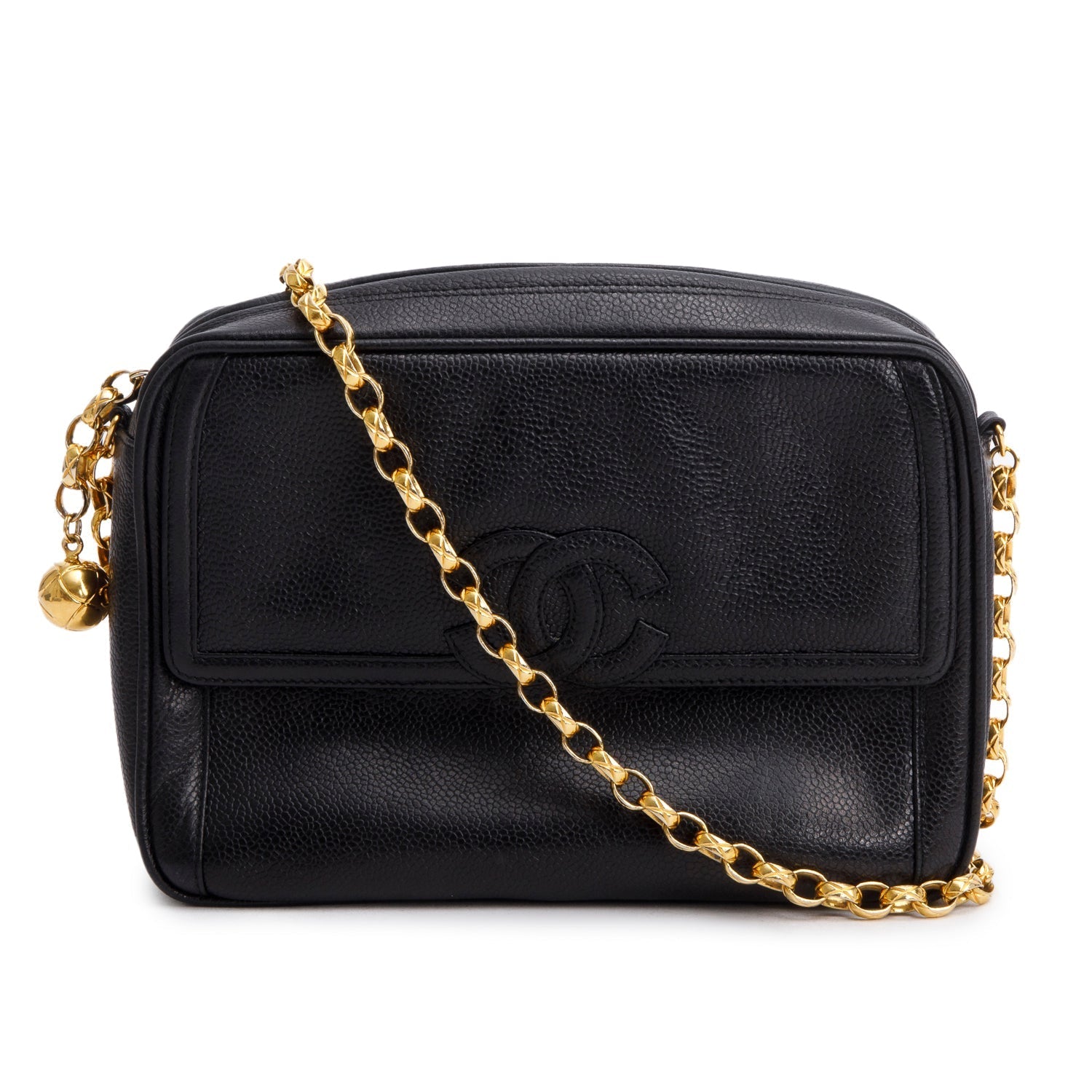Chanel Caviar Bijoux Camera Black Travel Bag