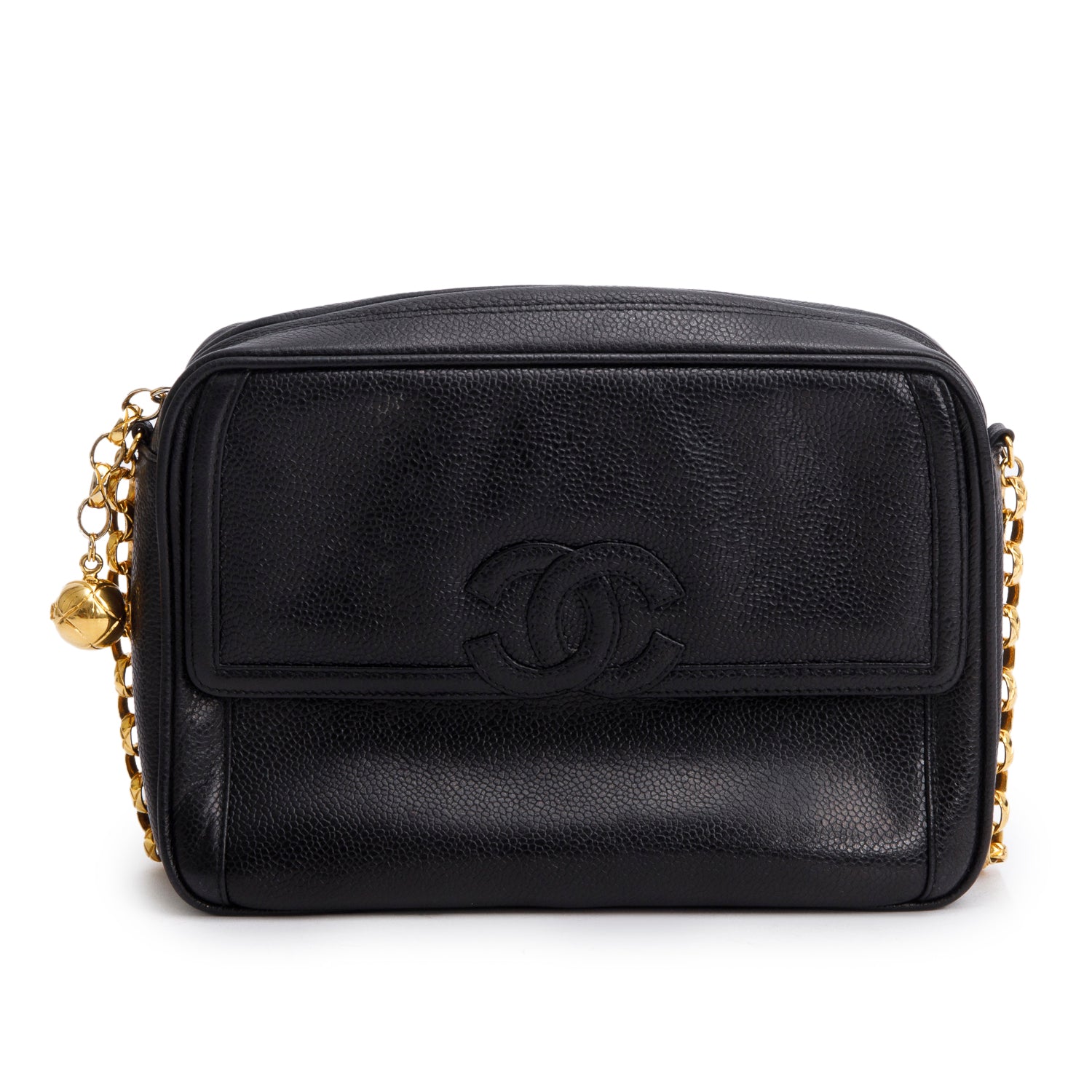 Chanel Caviar Bijoux Camera Black Travel Bag