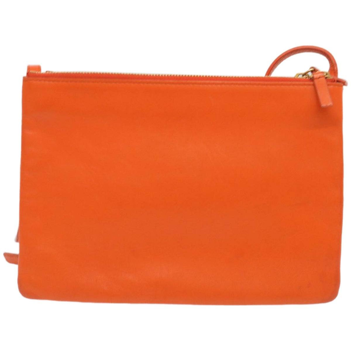 Luxury Trio Shoulder Bag Orange Leather Small