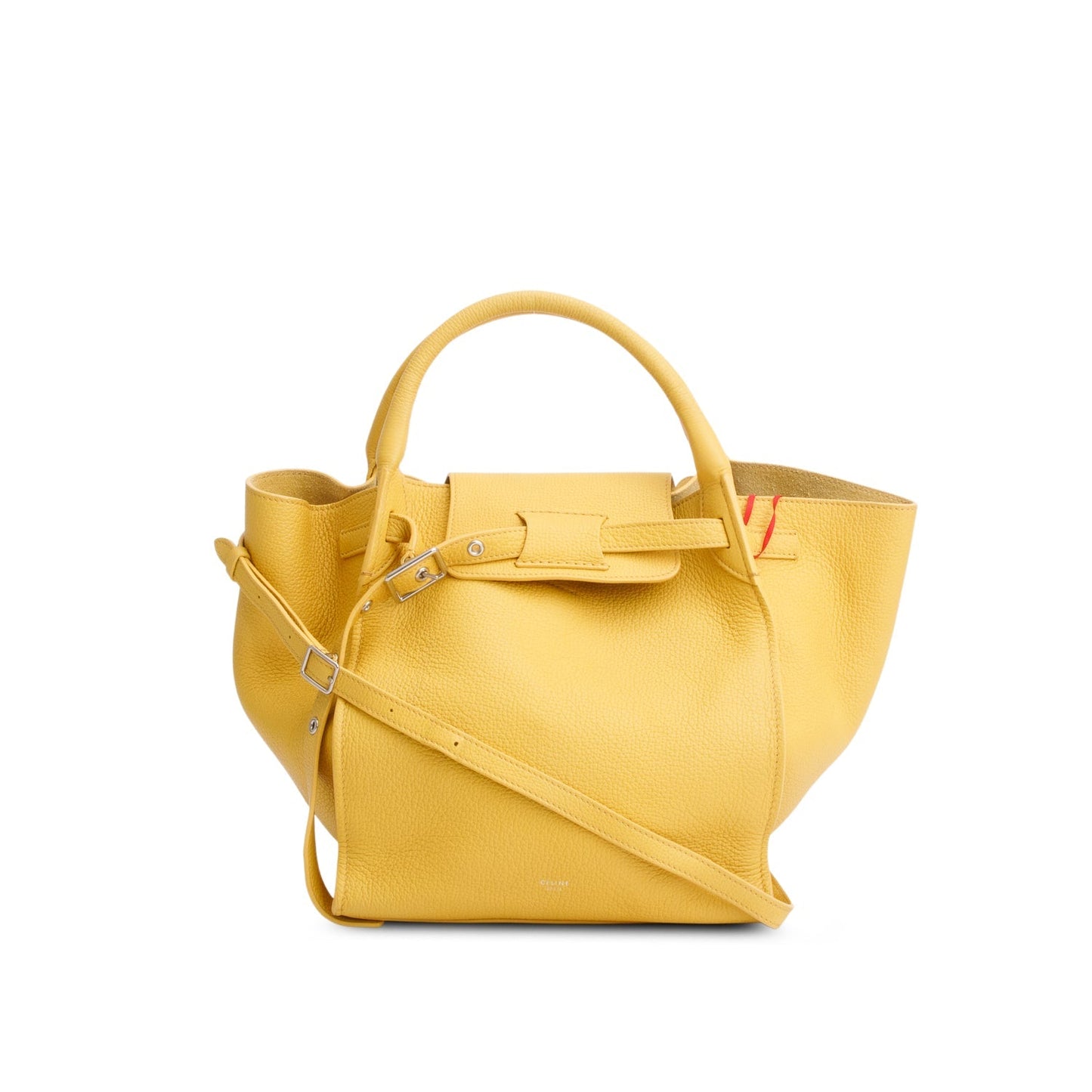 Celine Yellow Supple Grained Calfskin Big Bag Small Travel Bag