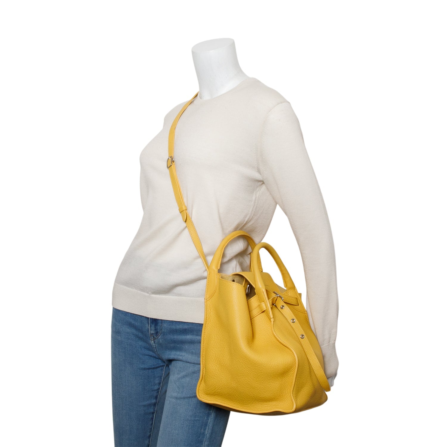 Celine Yellow Supple Grained Calfskin Big Bag Small Travel Bag