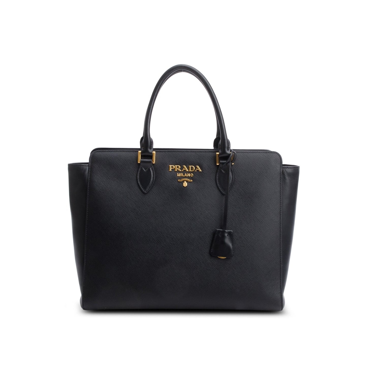 Prada Saffiano Soft Calf Tote Handbag Leather Black Tote Bag