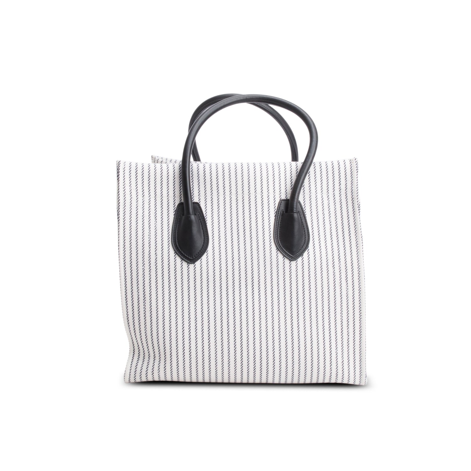 Celine Cotton Striped Phantom Luggage Tote Handbag Canvas White Tote Bag