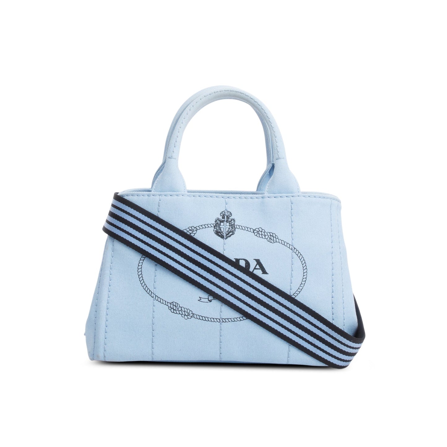 Prada Canapa Logo Tote Handbag Canvas Blue Tote Bag