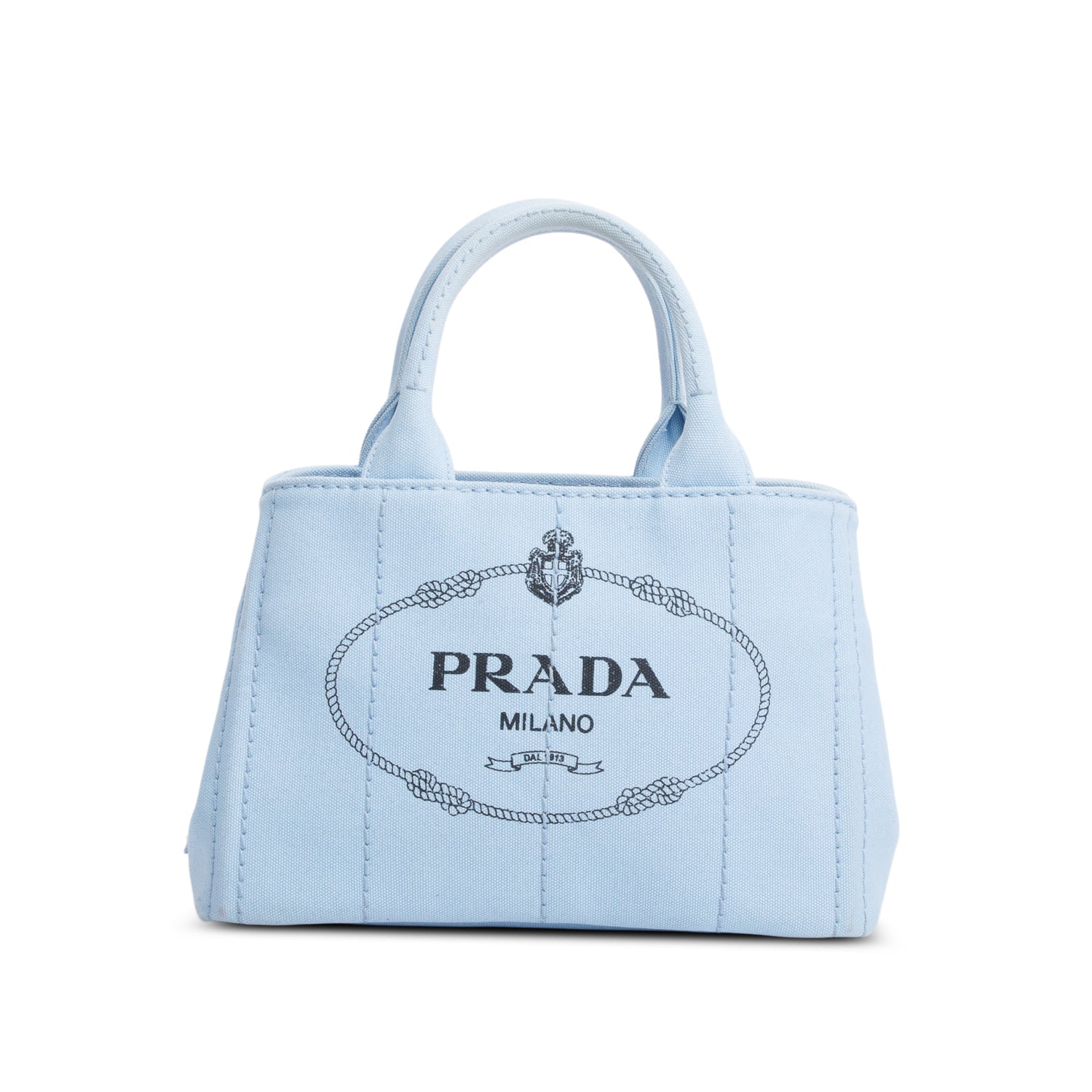 Prada Canapa Logo Tote Handbag Canvas Blue Tote Bag