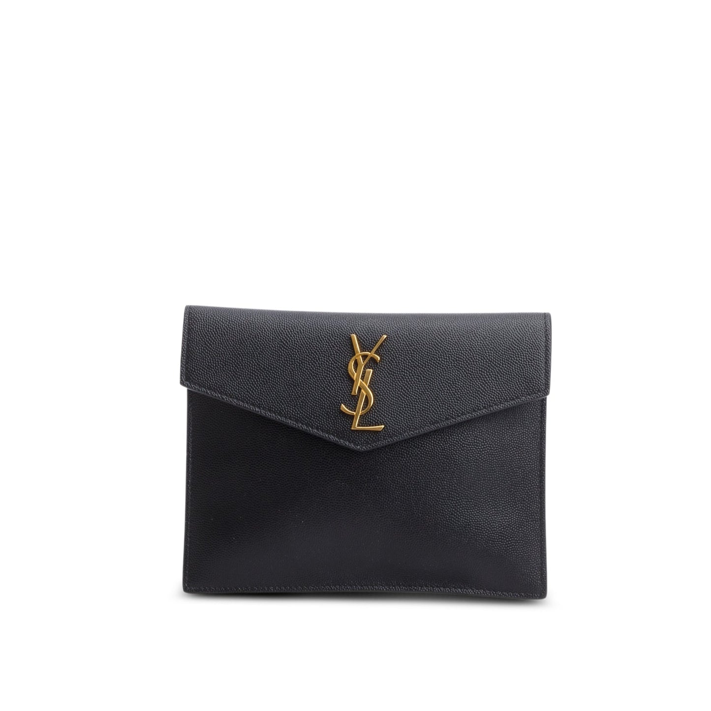 YSL Saint Laurent Grain De Poudre Envelope Pouch Travel Bag Black