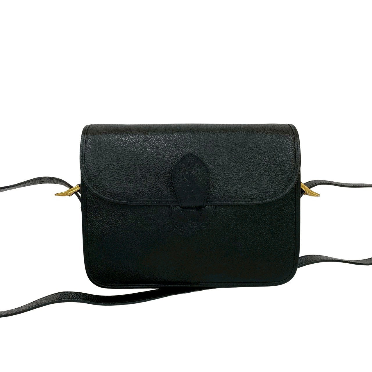 YSL Saint Laurent Yves Shoulder Bag Leather Black 675C204326783