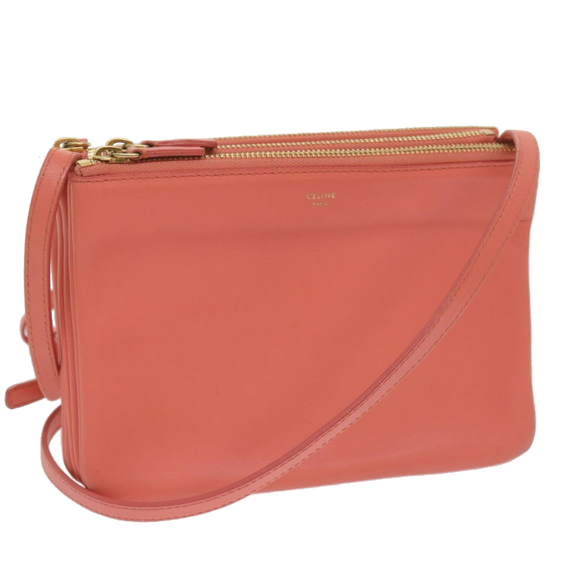 Luxury Trio Shoulder Bag Leather Pink