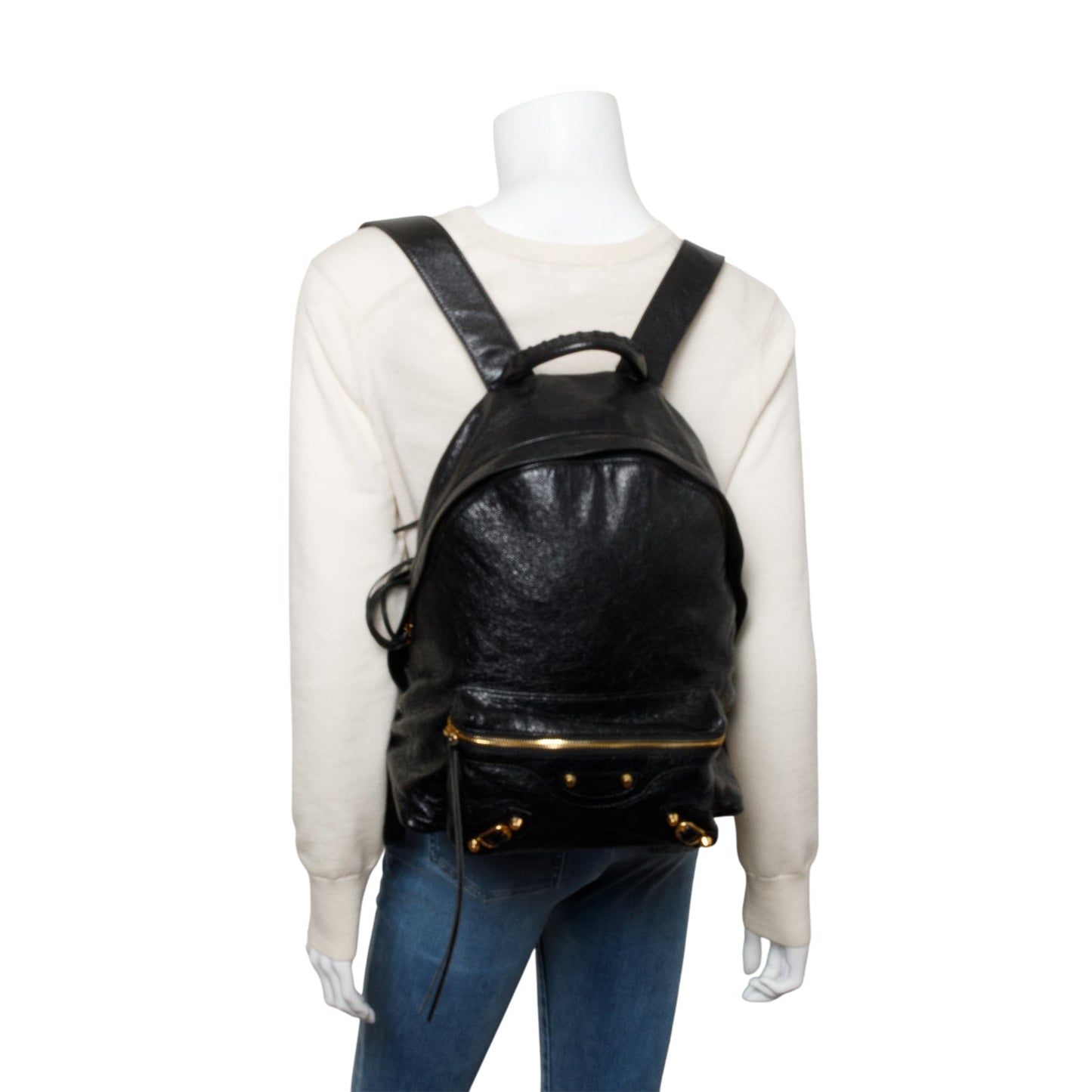 Balenciaga Agneau Classic City Backpack Black