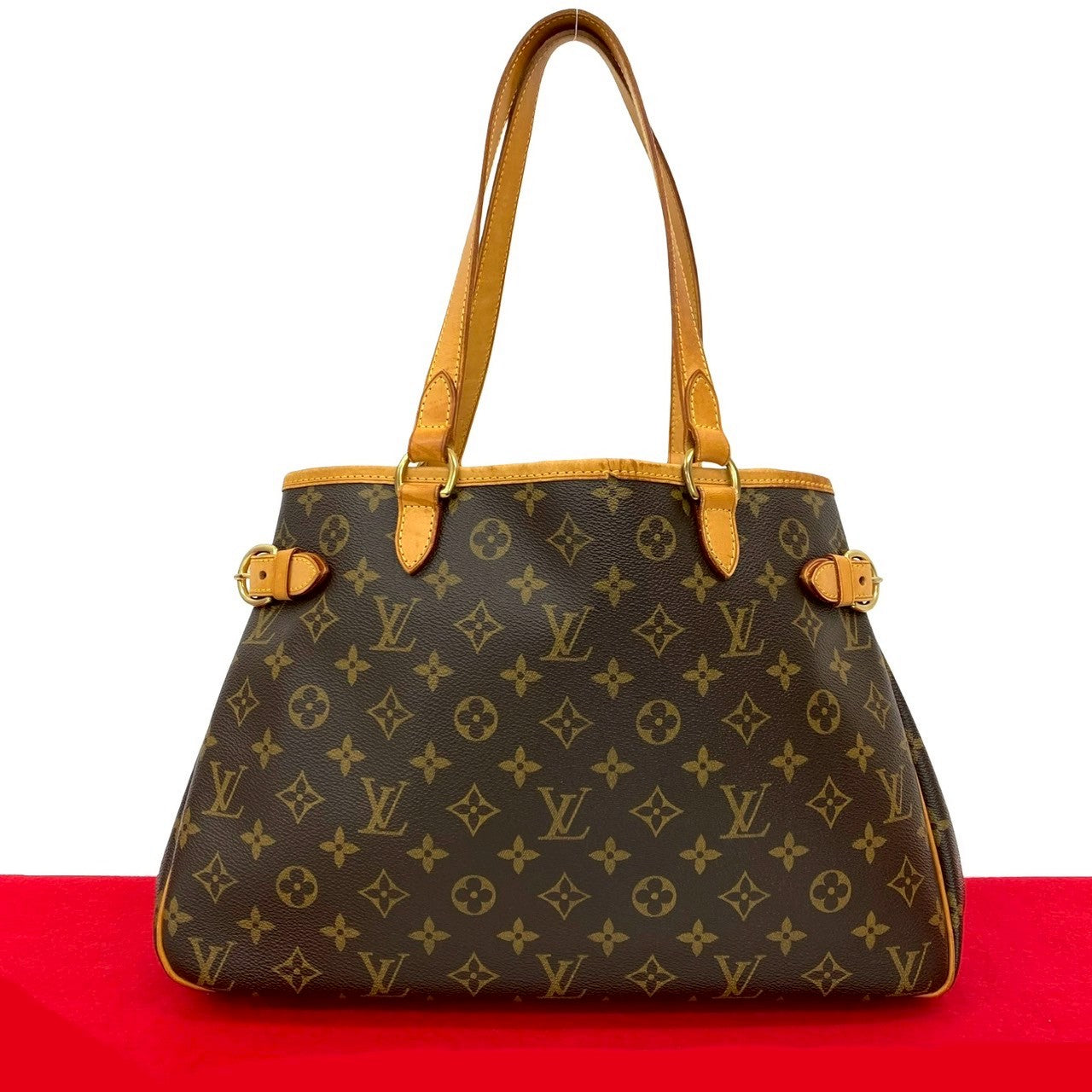 Louis Vuitton Batignolles Horizontal Monogram Leather Brown Tote Bag