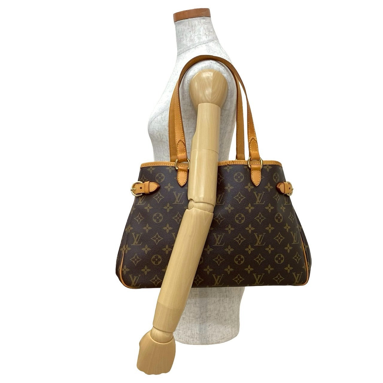 Louis Vuitton Batignolles Horizontal Monogram Leather Brown Tote Bag