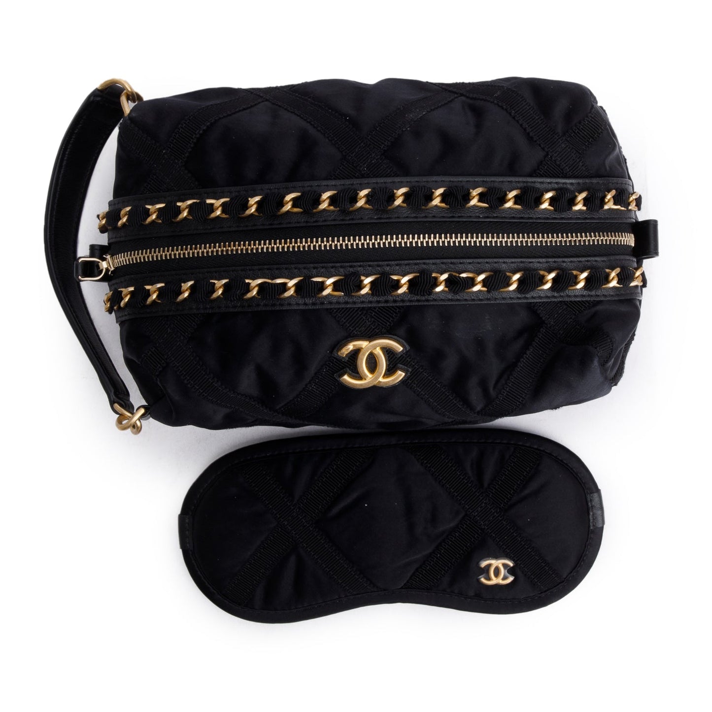 Chanel Nylon Grosgrain Lifestyle Black Travel Bag