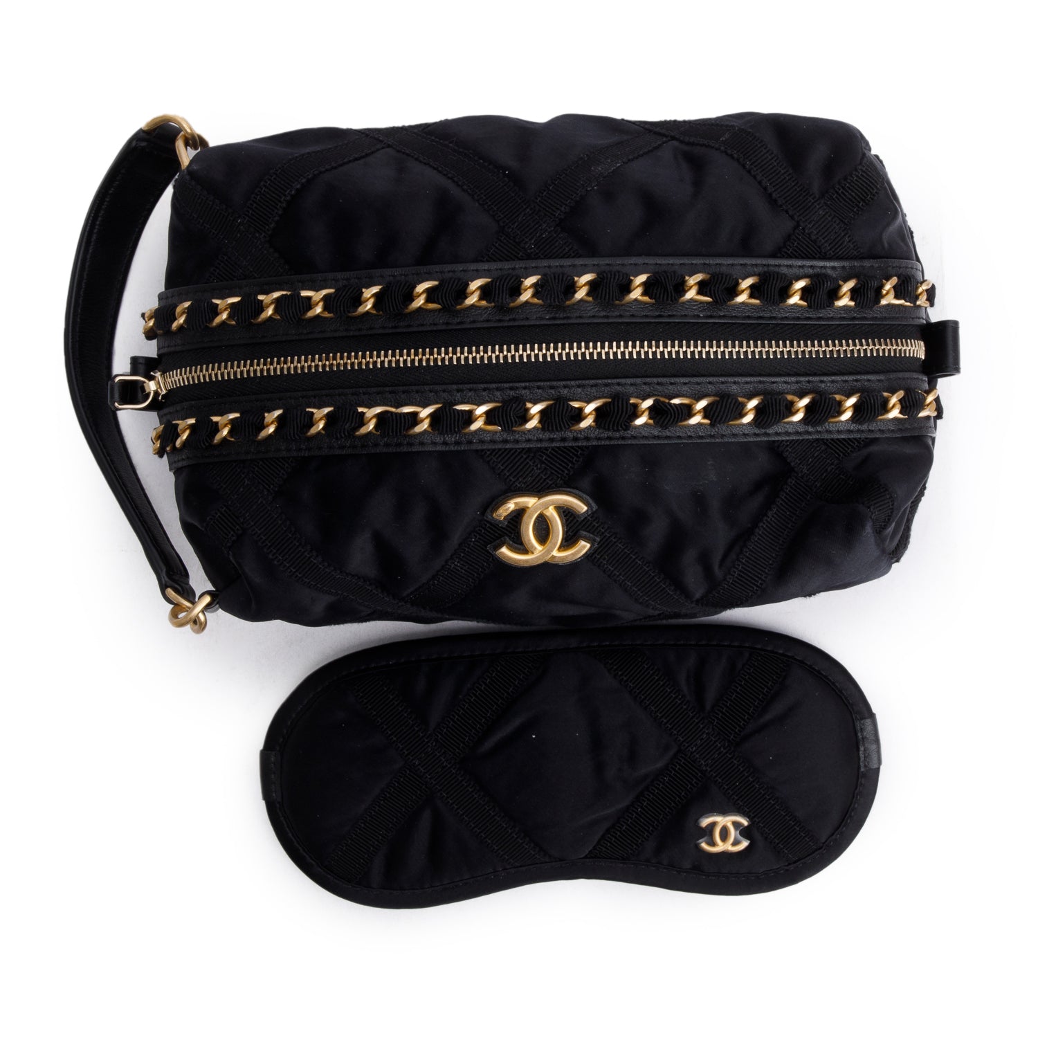 Chanel Nylon Grosgrain Lifestyle Black Travel Bag
