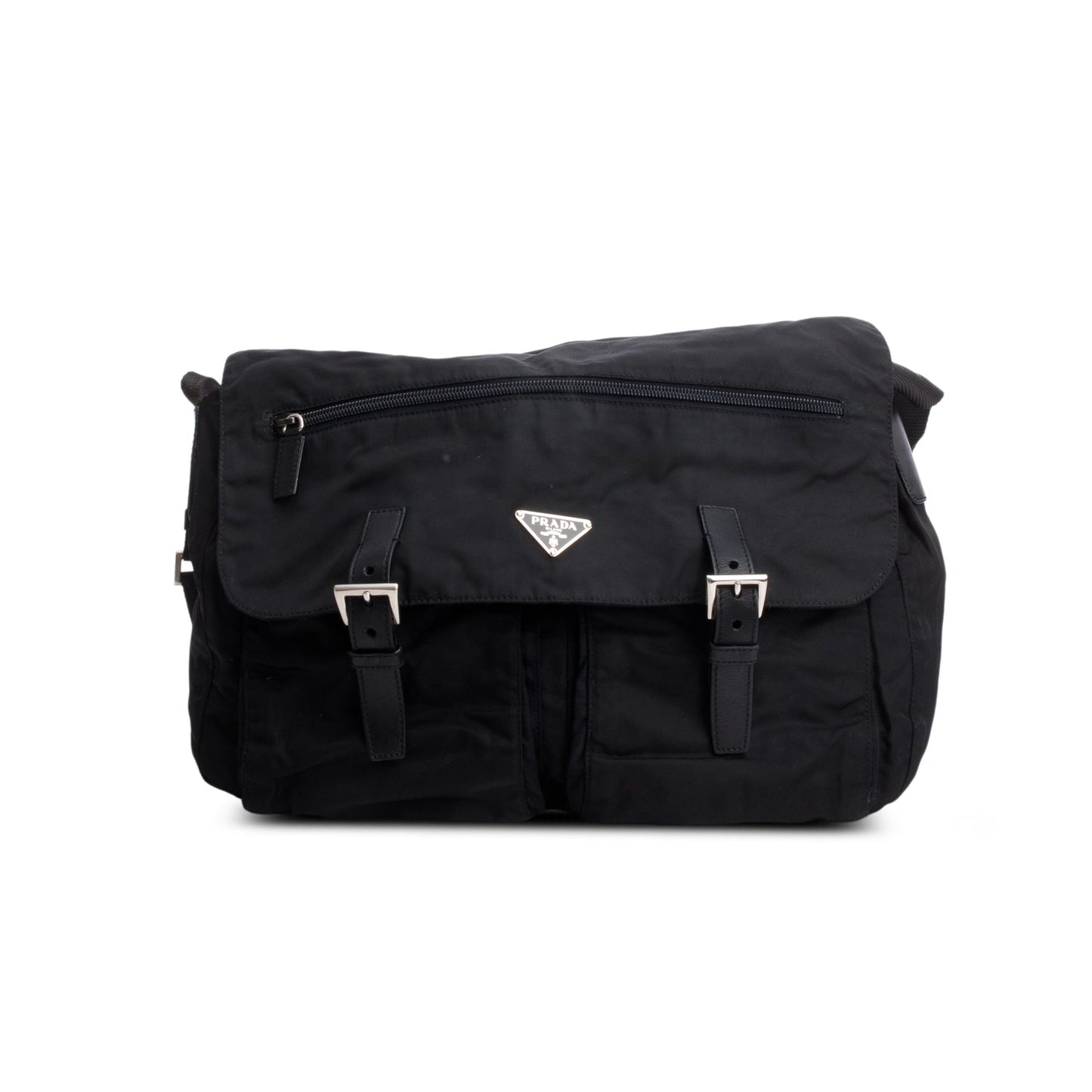 Prada Vela Sport Messenger Bag Nylon Black Travel Bag