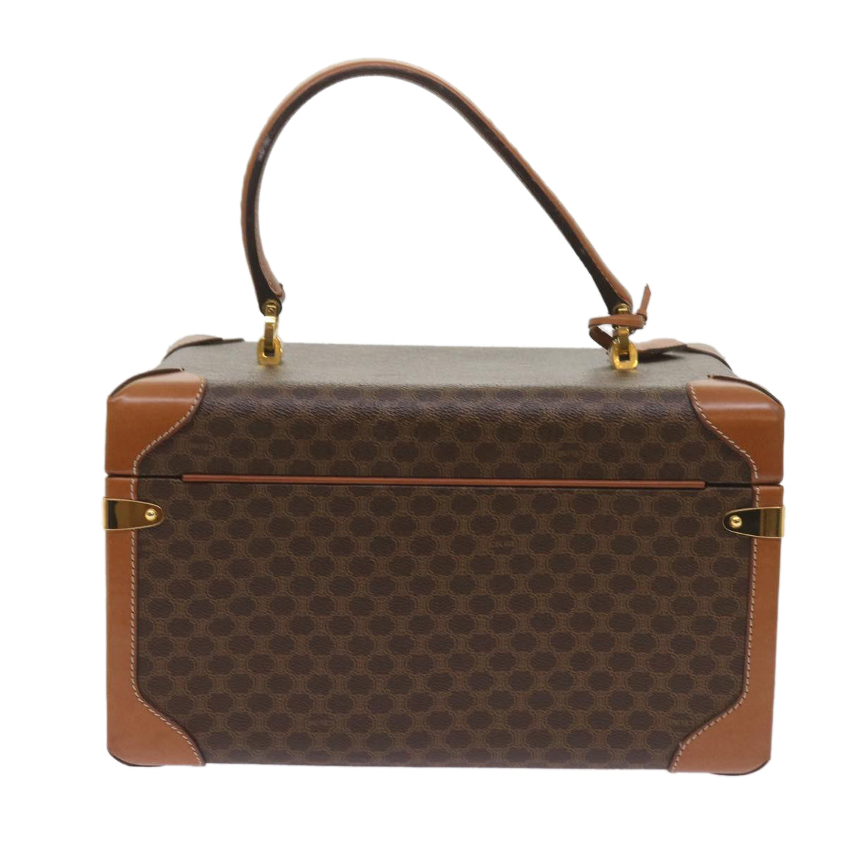 Luxury Macadam Vany Case Hand Bag Pvc Canvas Brown Travel Bag