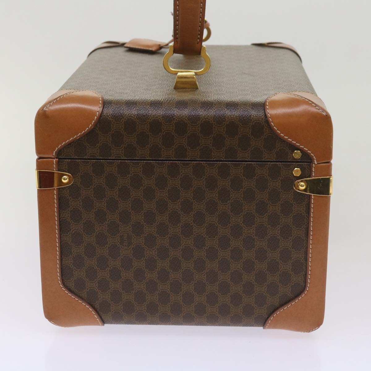 Luxury Macadam Vany Case Hand Bag Pvc Canvas Brown Travel Bag