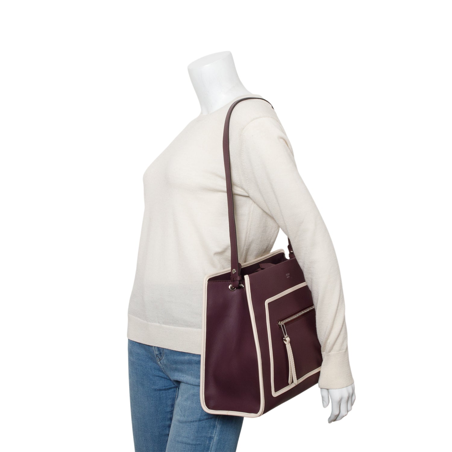 Fendi Purple Calfskin Runaway Tote Medium Tote Bag