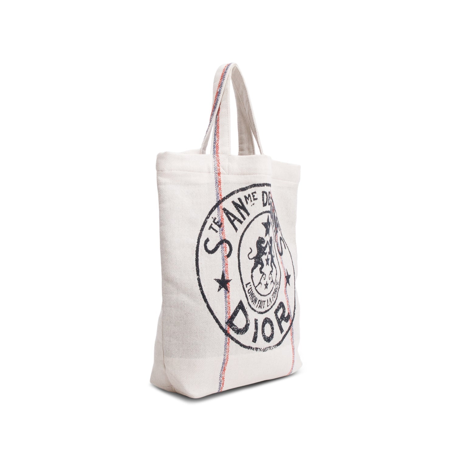 Dior Christian 'L'Union Fait La Force' Tote Bag Canvas Beige