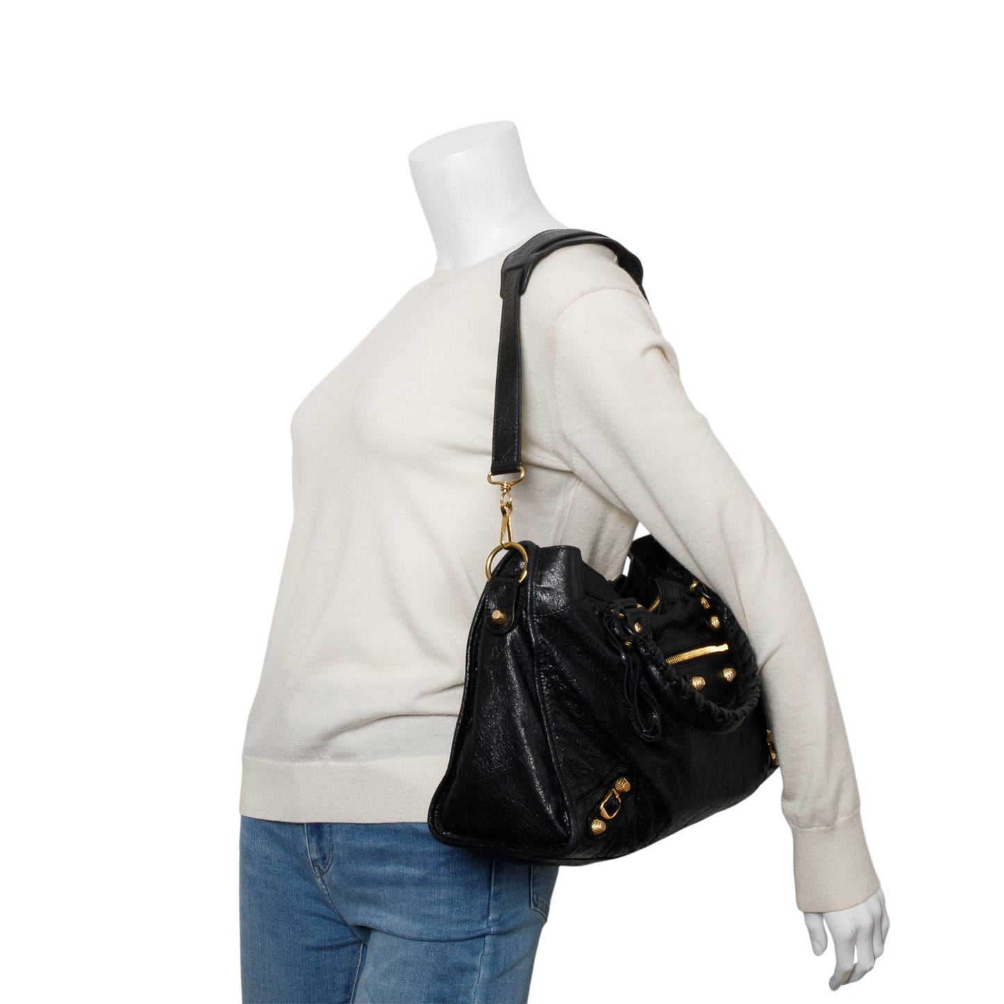 Balenciaga Agneau Le City Bag Leather Black Travel Bag