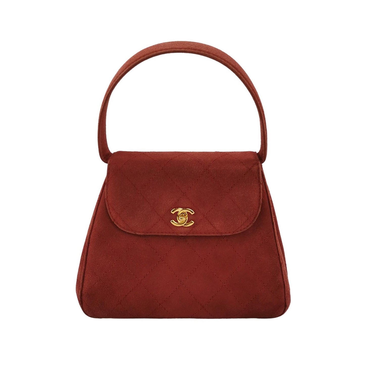 Chanel Kelly - Suede Top Handle Red Leather Mini Bag