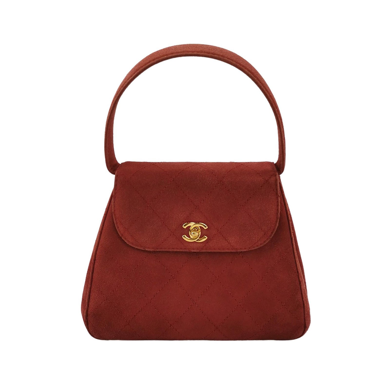 Chanel Kelly - Suede Top Handle Red Leather Mini Bag