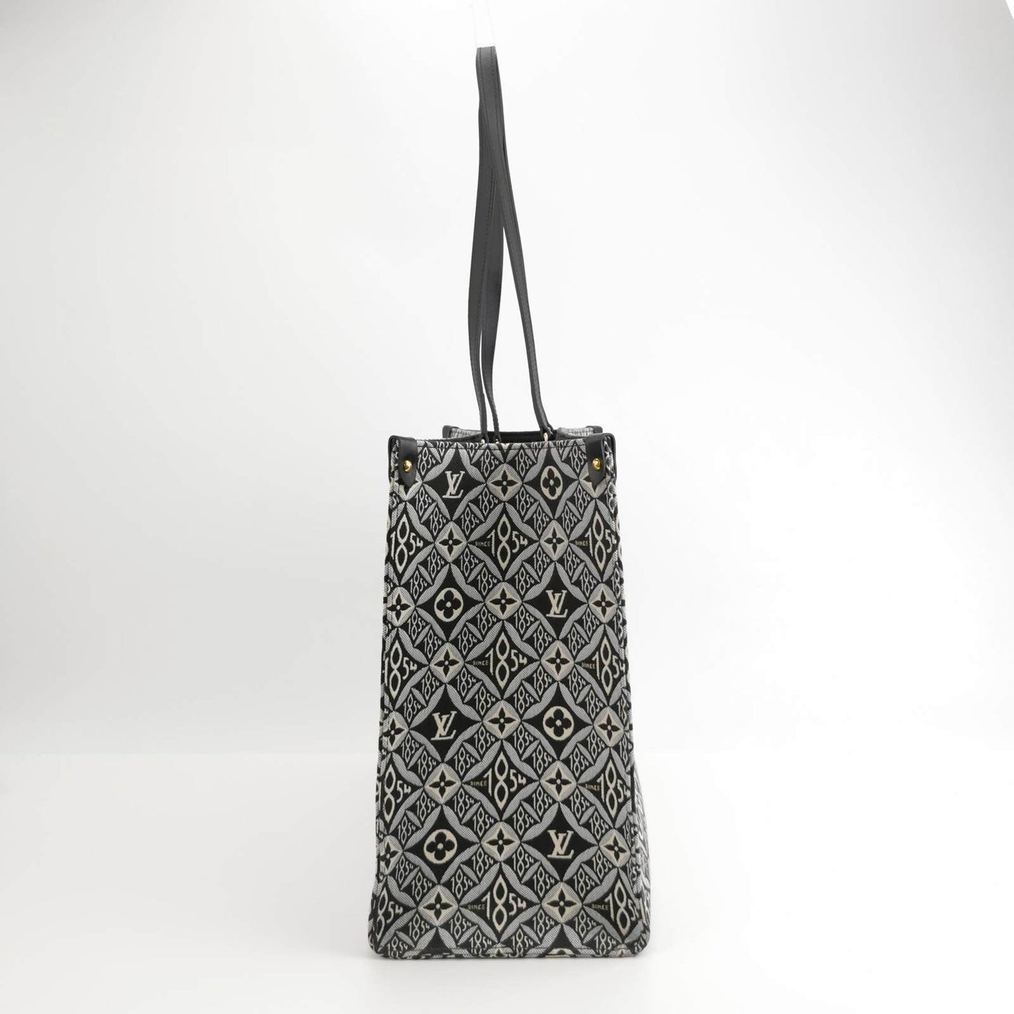 Louis Vuitton OnTheGo Since Jacquard Cowhide GM Leather Black Grey Multicolor Tote Bag