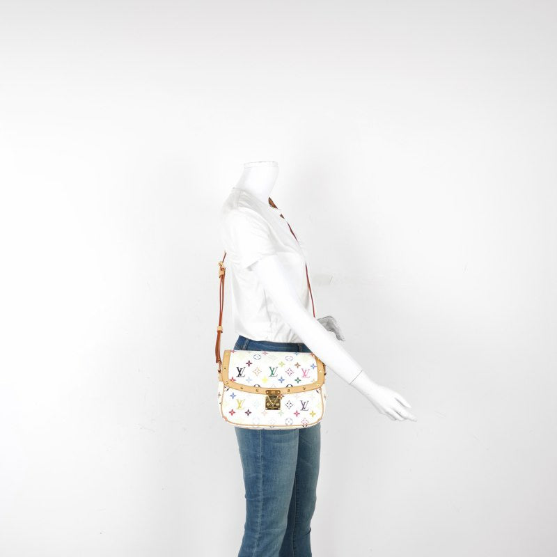 Louis Vuitton x Takashi Murakami Sologne Messenger White Multicolor Crossbody Bag Multicolor 1