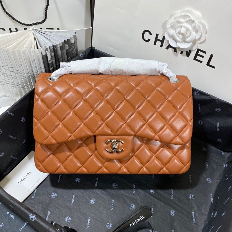 CHLLarge Classic Hardware , ’s Brown Silver Shoulder Bag