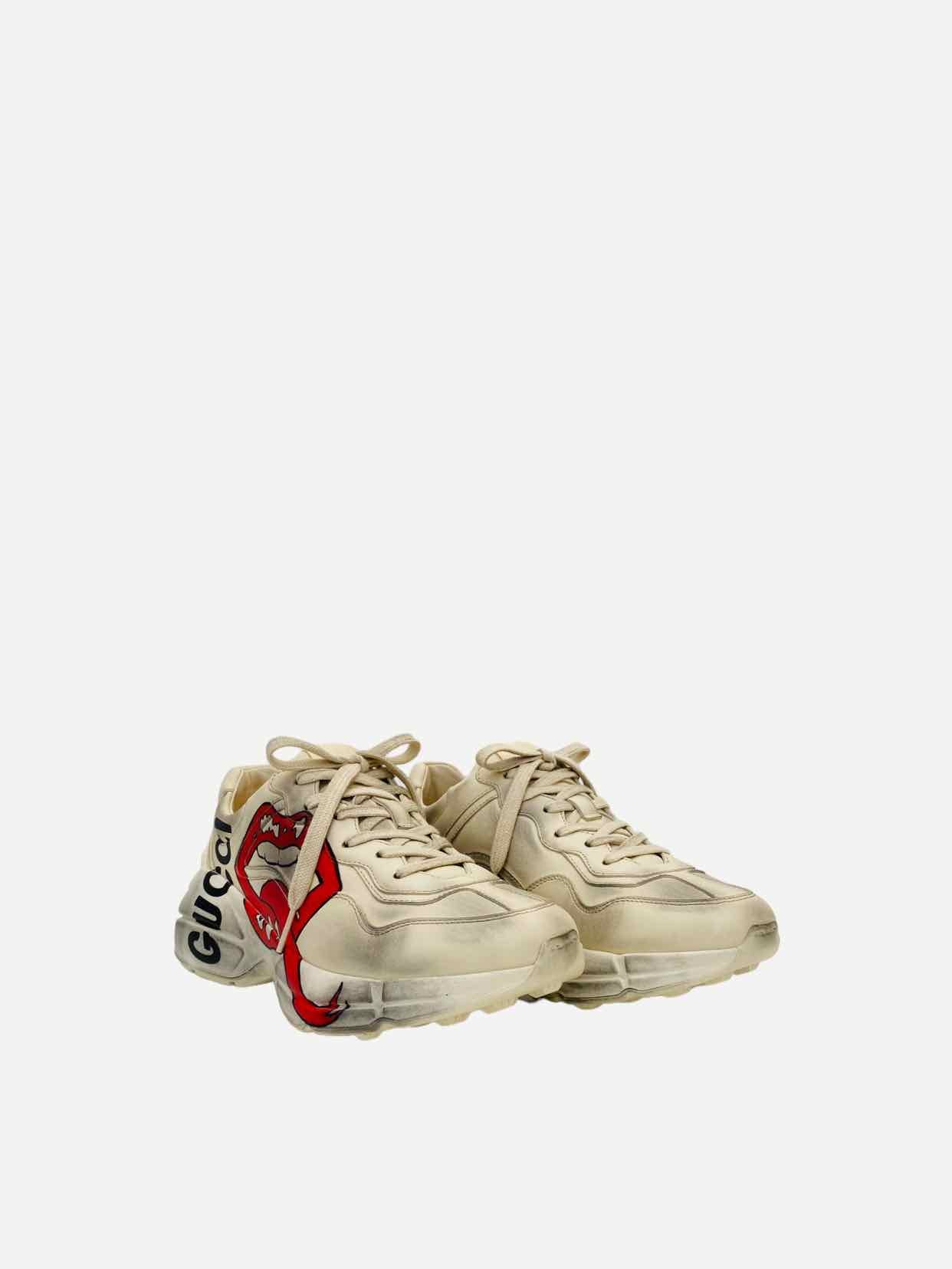 GUCCI Rython Off-white Mouth Print Size EU 37 Sneakers