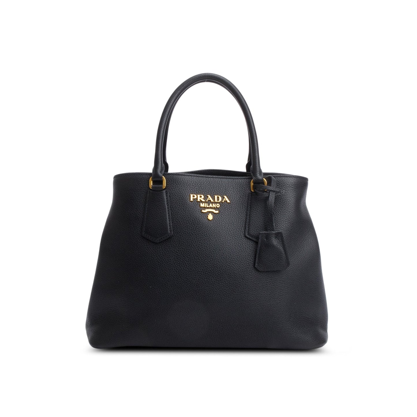 Prada Vitello Phenix Cuir Double Bag Black Medium Travel Bag