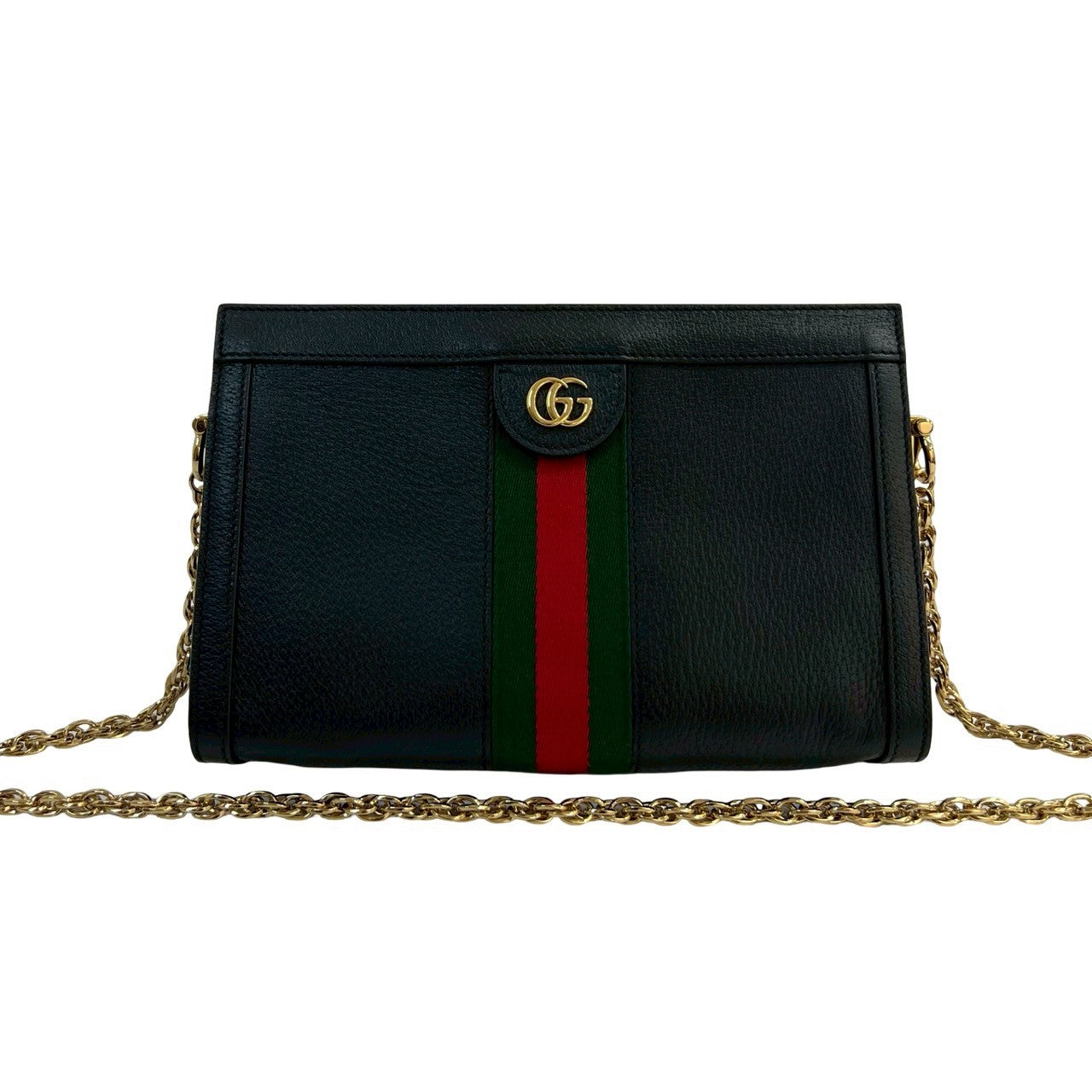 Gucci Sherry line Ofidia Leather Black Shoulder Bag