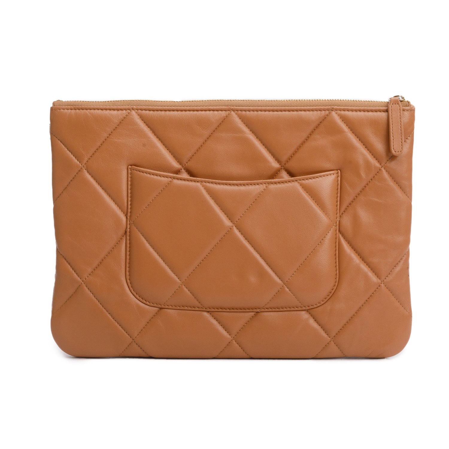 Chanel Quilted 19 Leather Lambskin Beige Travel Bag