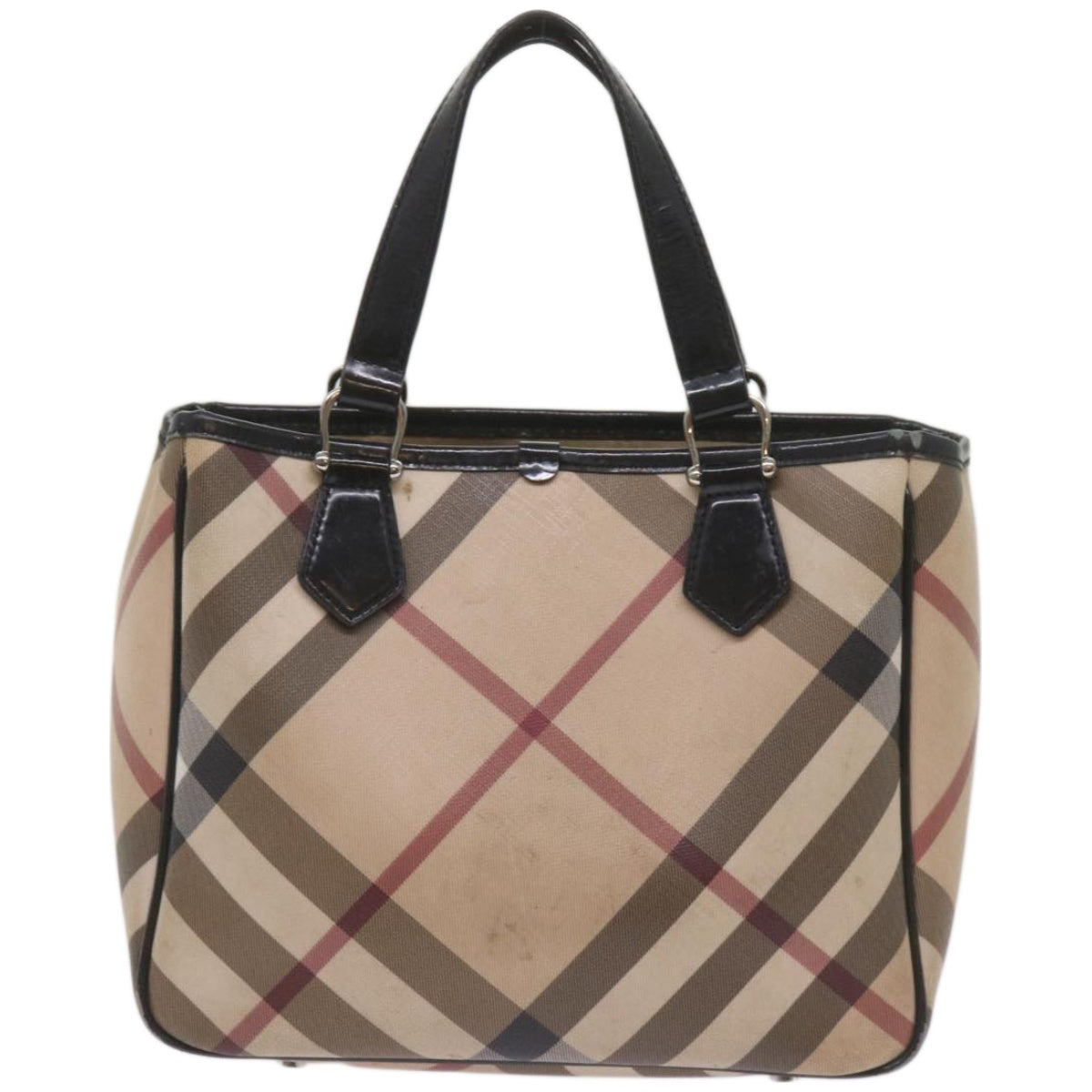 Burberry Luxury Nova Check Hand Bag Pvc Auth Beige Travel Bag Beige Auth 68142