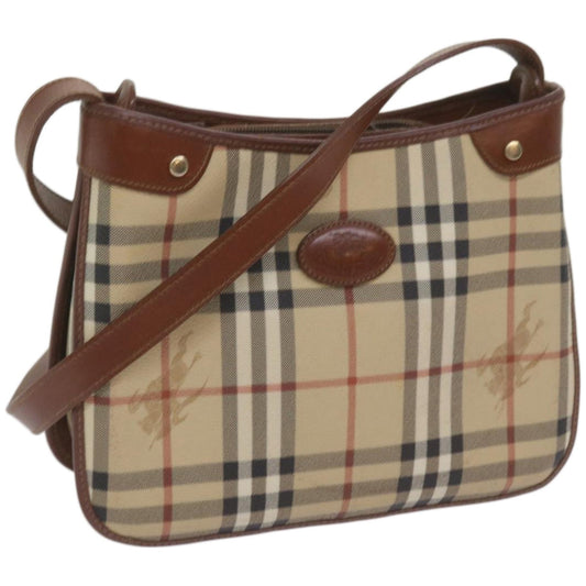 Burberry Luxury ss Nova Check Shoulder Bag Pvc Auth Brown Beige
