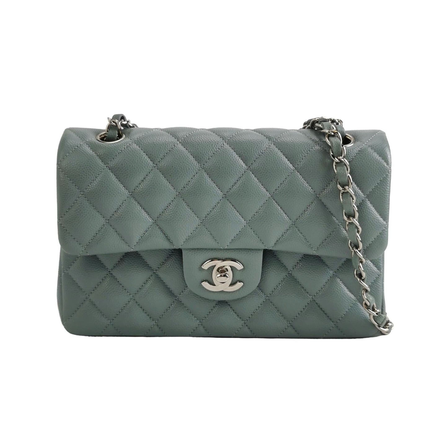 Preloved Chanel Classic Flap Seasonal Limited Edition Small Calfskin Quilted CC Turnlock Chain Shoulder Bag 250430781173452