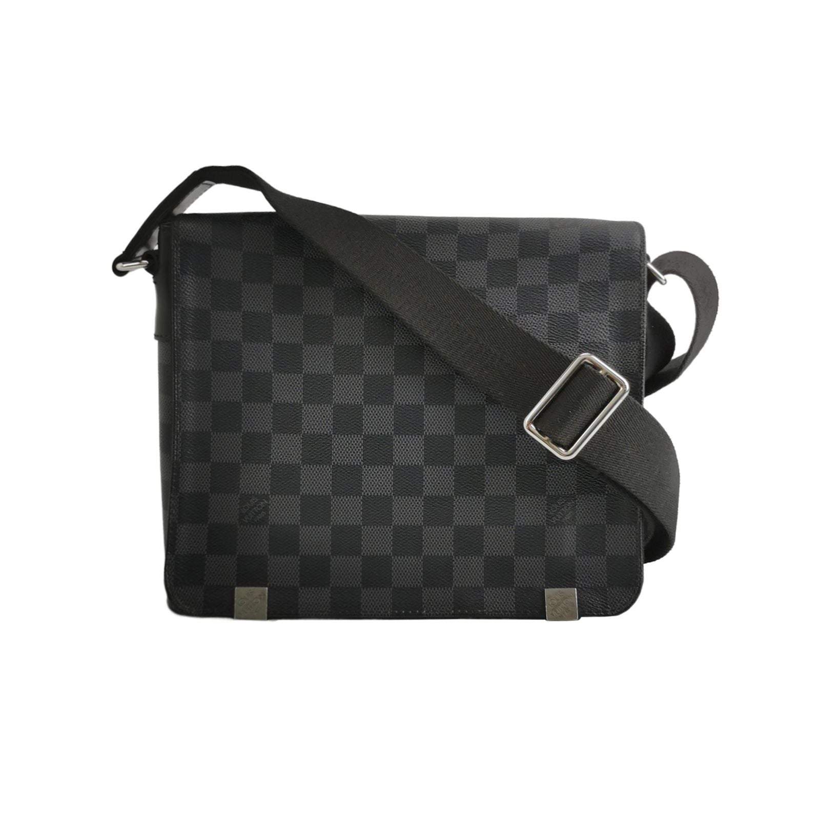 Louis Vuitton District Leather Checkerboard Flap Shoulder Bag 250501781174269