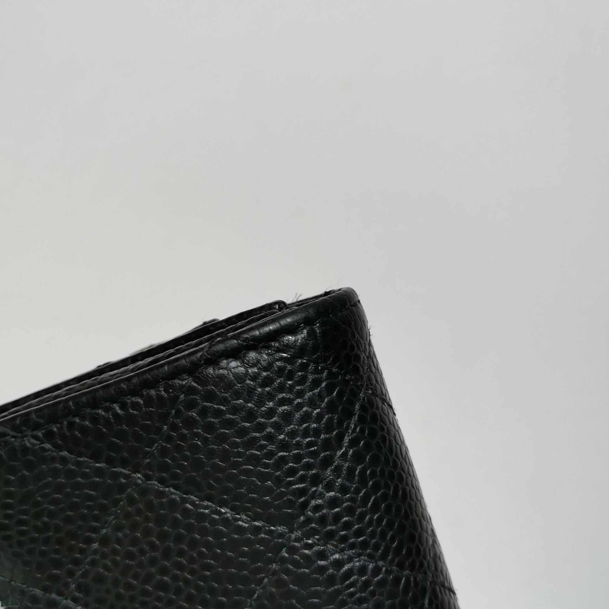 Chanel CC Bag Leather Solid Quilted Double C Logo Card Holder