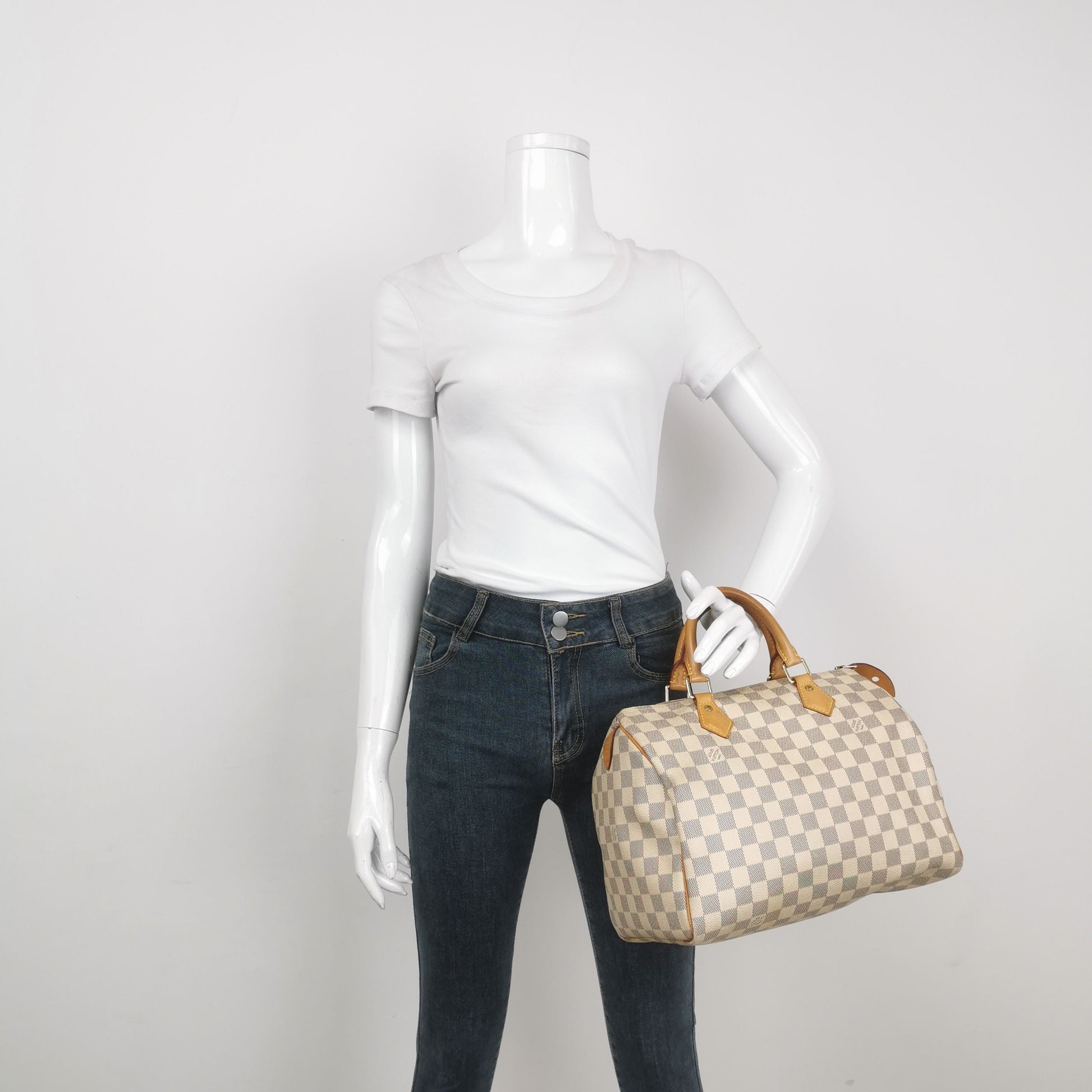 Louis Vuitton Speedy 30 Damier Canvas Boston Bag 23100478452403