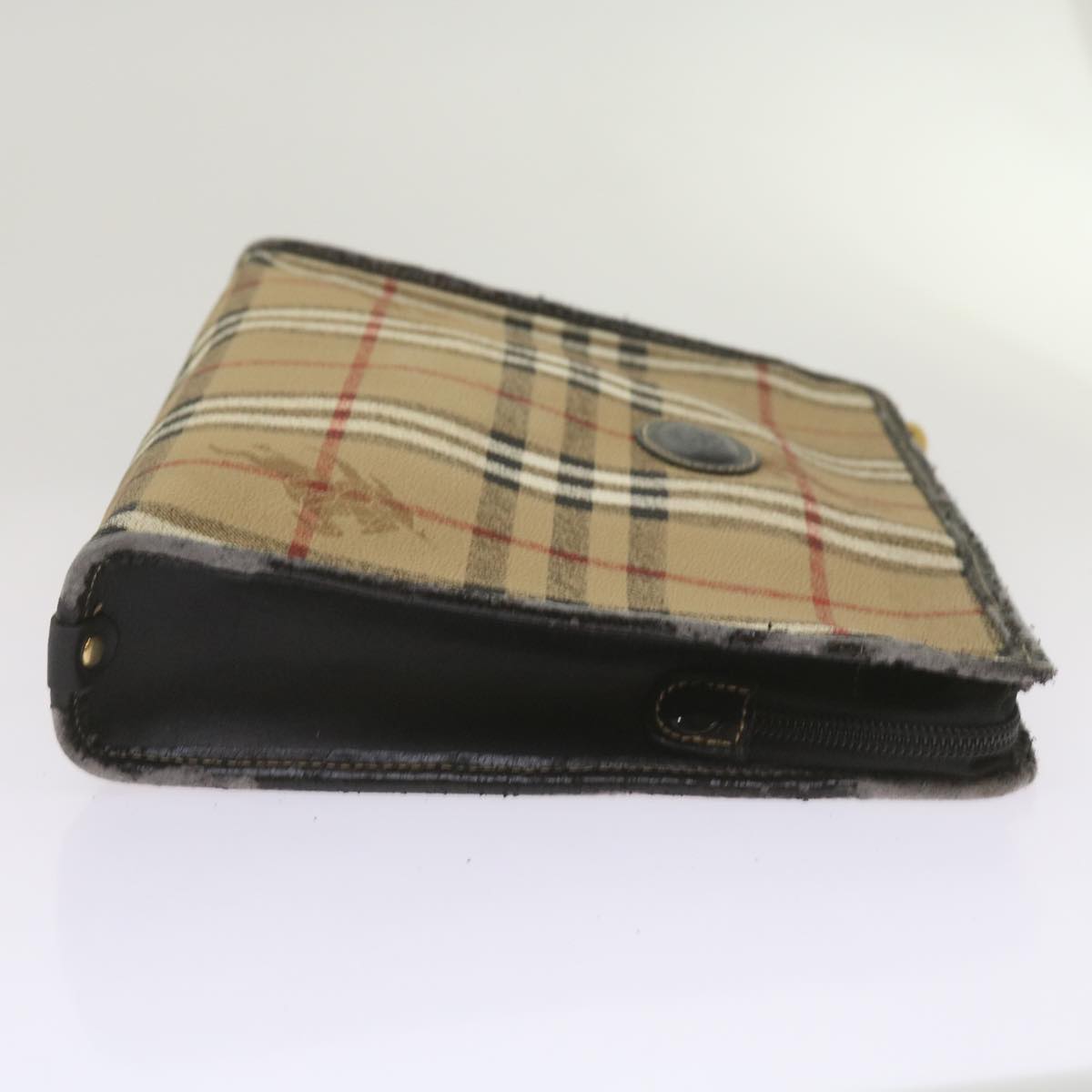 Burberry Luxury ss Nova Check Clutch Bag Pvc Auth Beige Beige Auth 68216