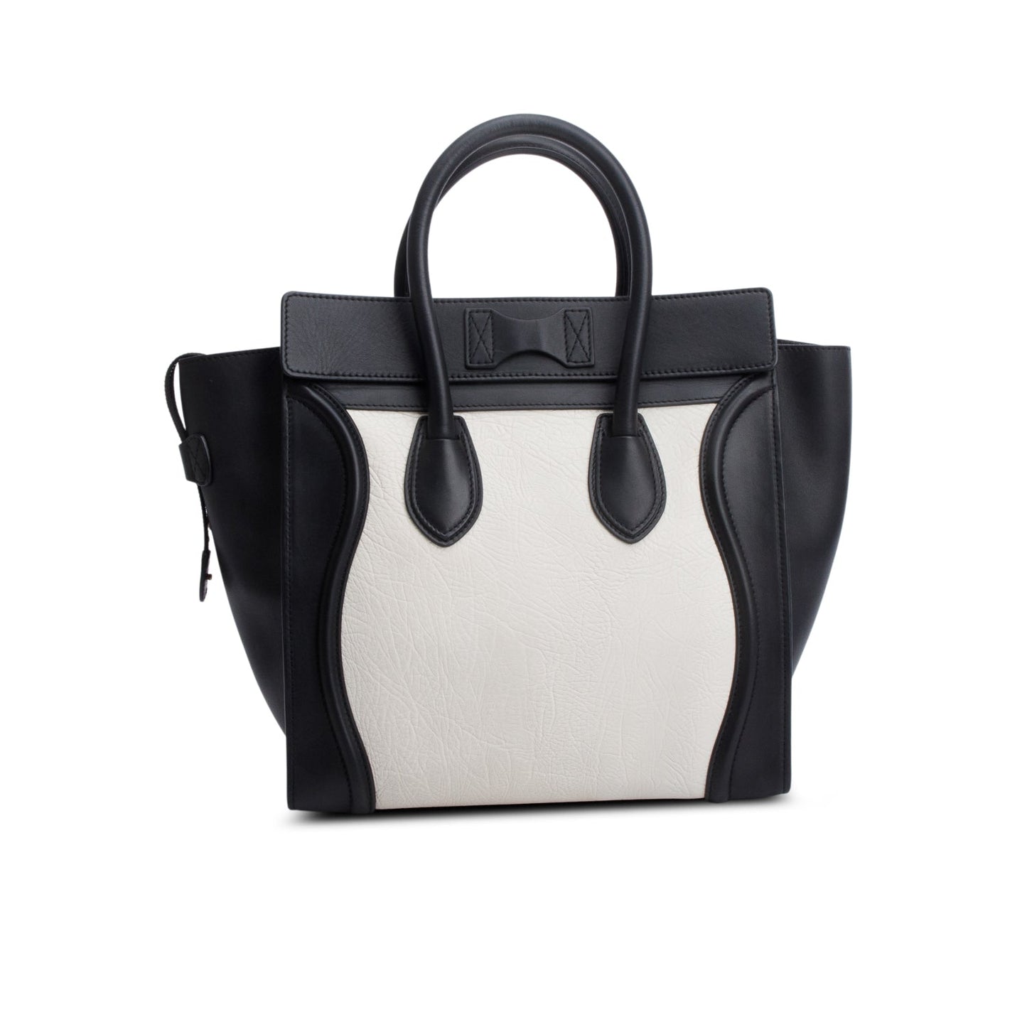 Celine Smooth Calfskin Mini Luggage Tote Handbag Leather Black Tote Bag