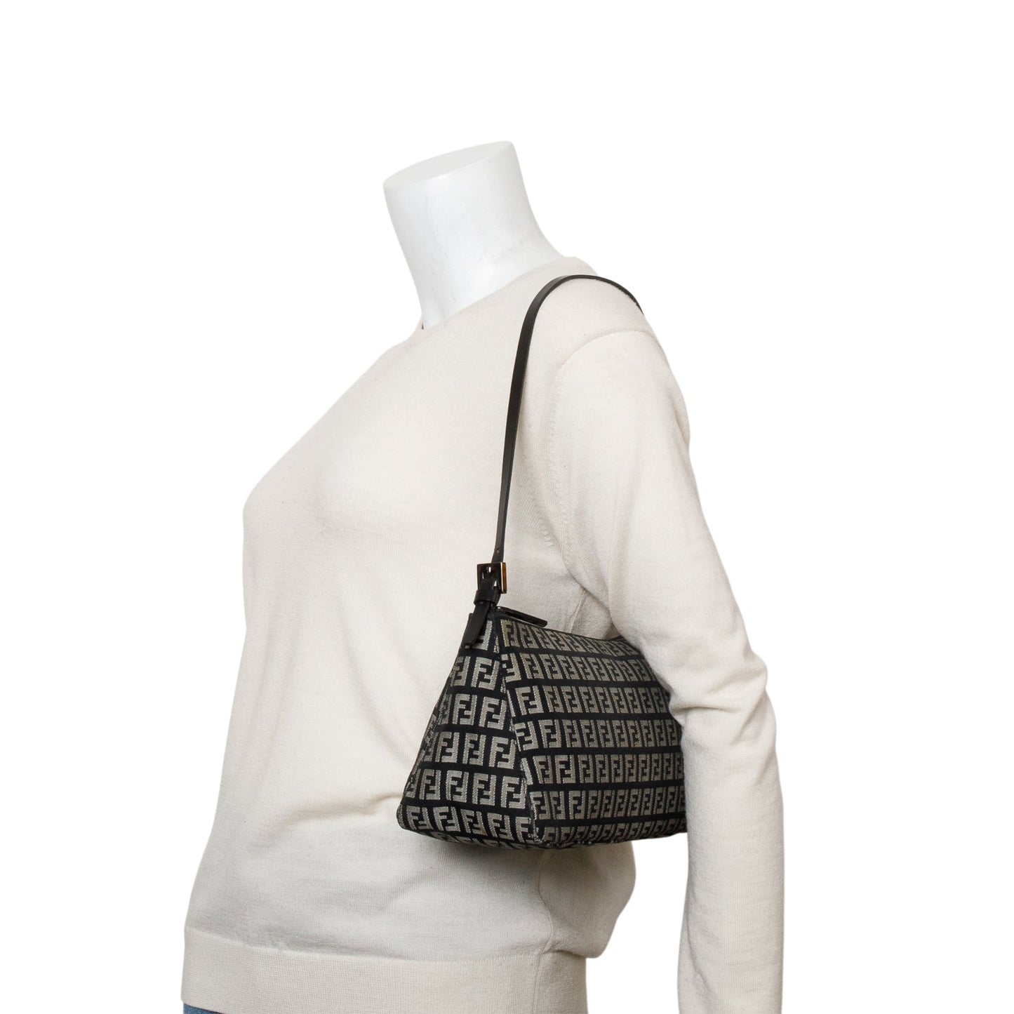 Fendi Zucchino Cuoio Pochette Travel Bag Black