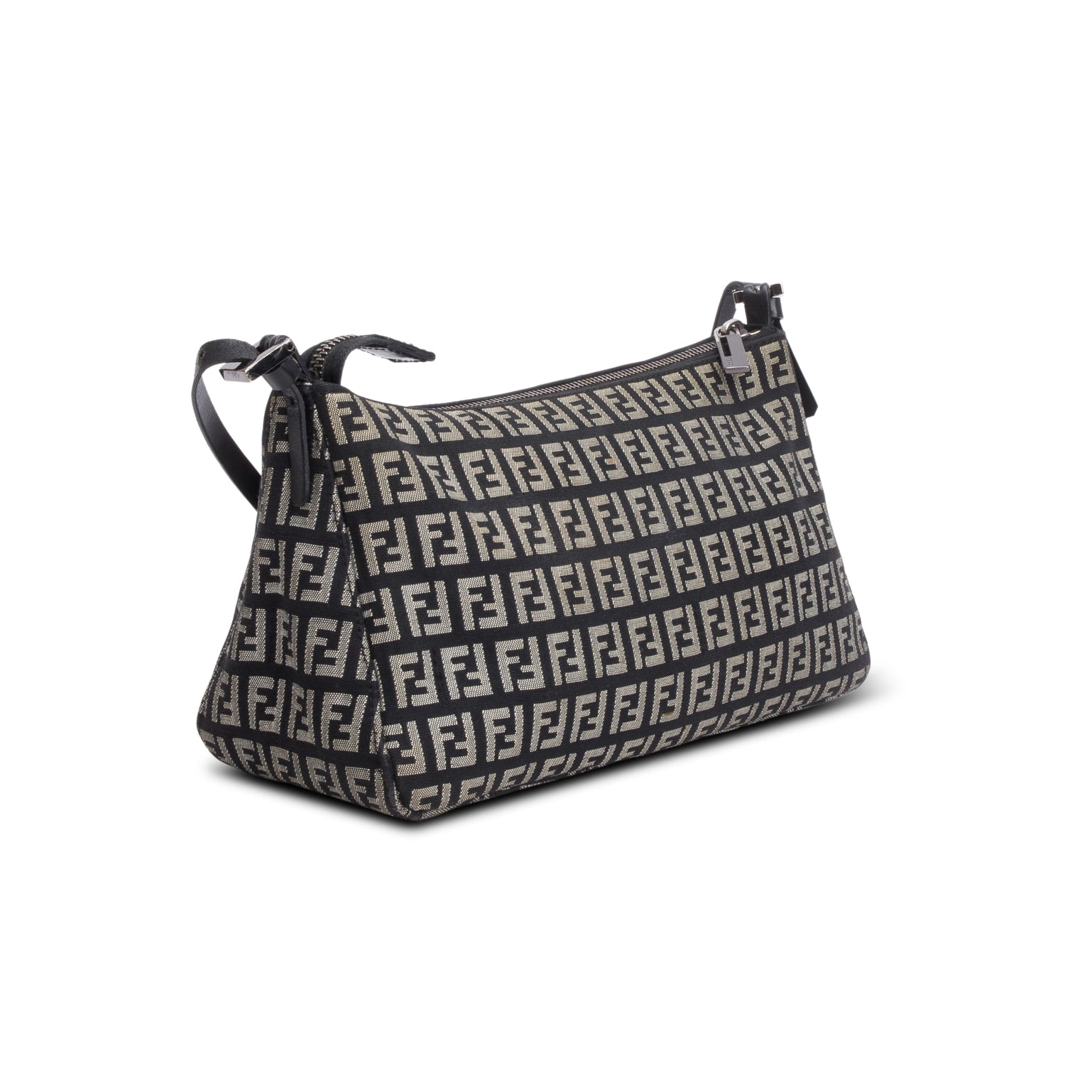 Fendi Zucchino Cuoio Pochette Travel Bag Black