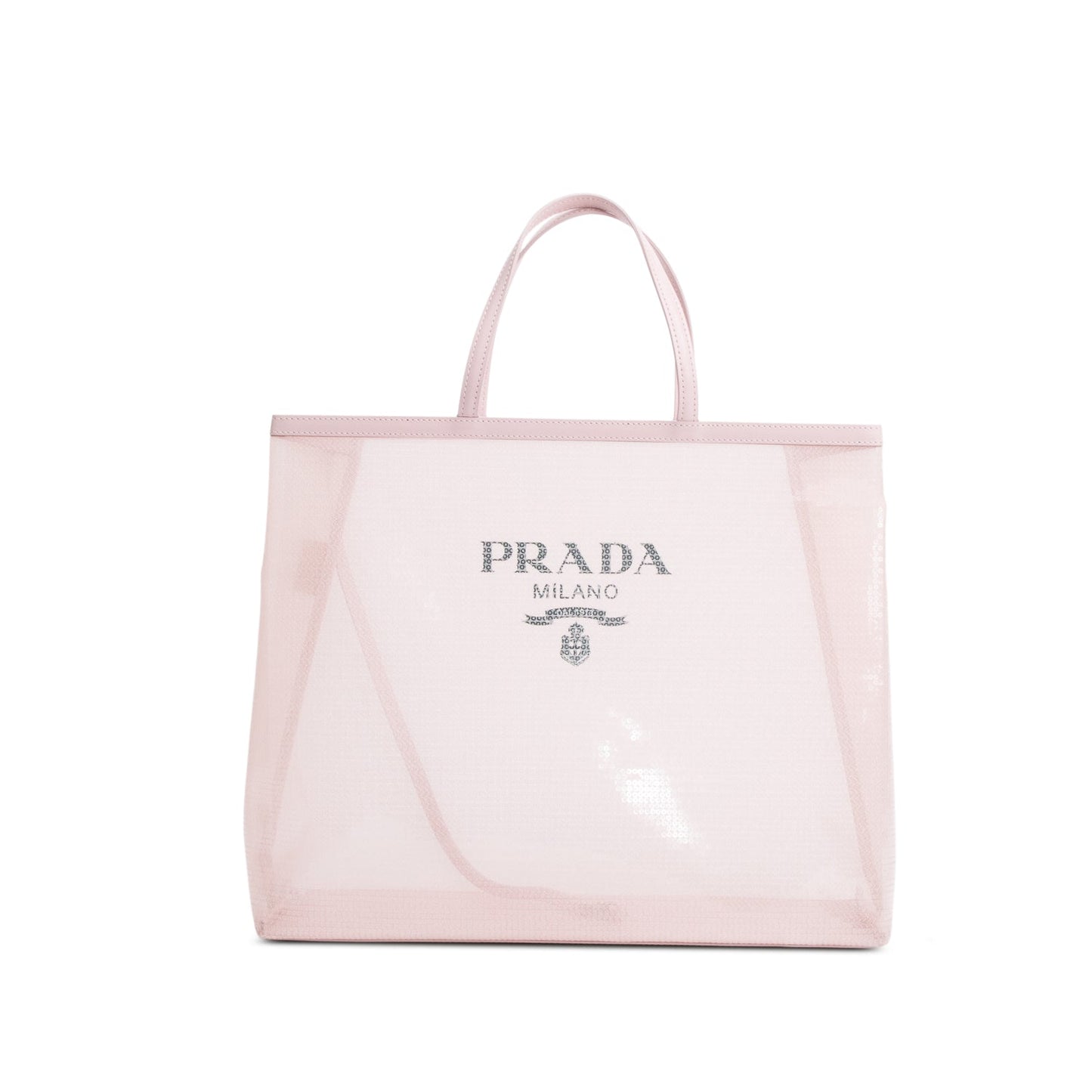 Prada Sequin Mesh Tote Bag Pink Large