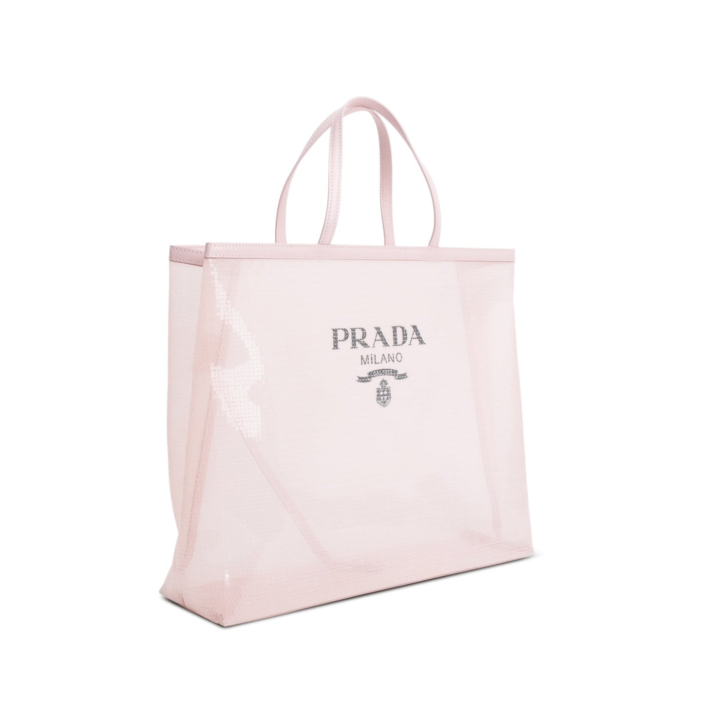 Prada Sequin Mesh Tote Bag Pink Large