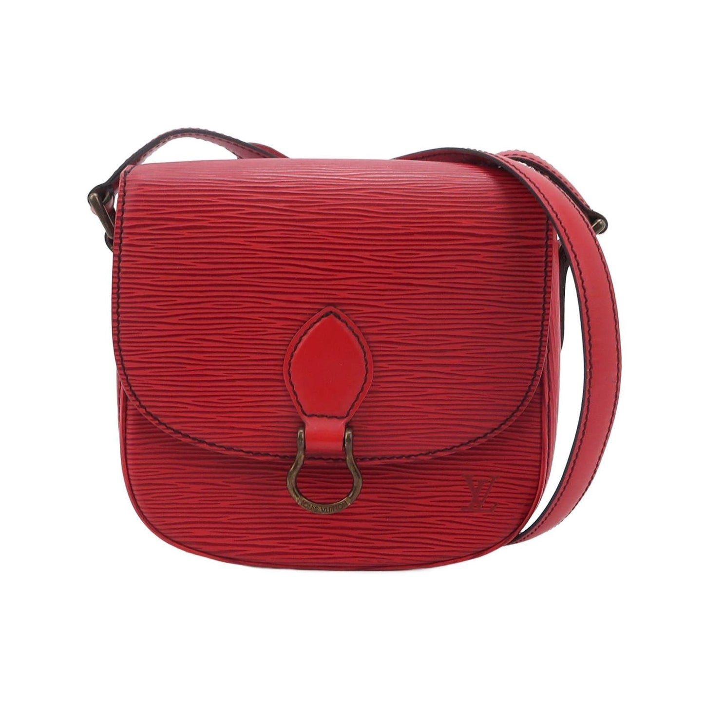 Louis Vuitton Saint Cloud Calfskin Wave Shield Buckle   Crossbody Bag 24122778998235