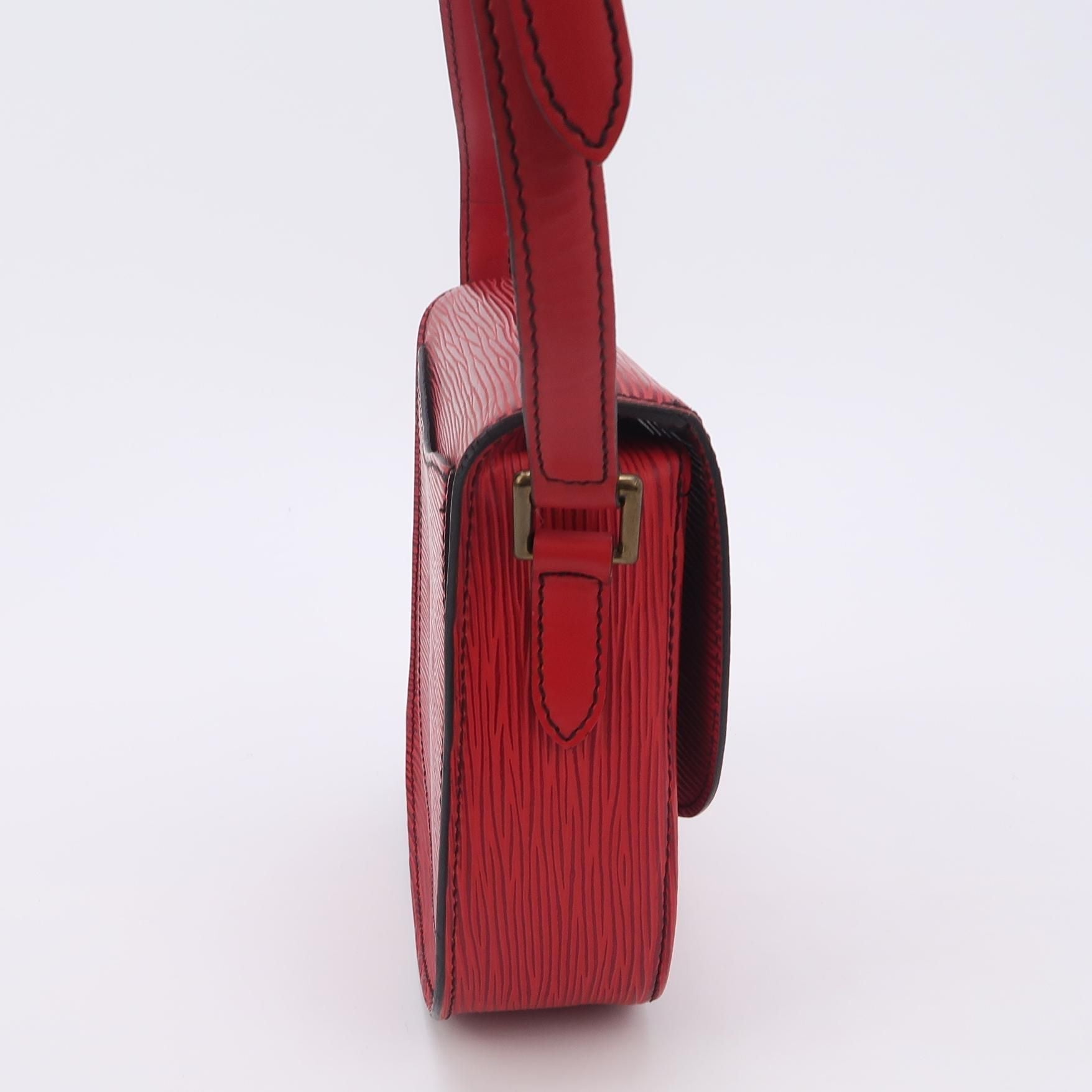 Louis Vuitton Saint Cloud Calfskin Wave Shield Buckle   Crossbody Bag 24122778998235