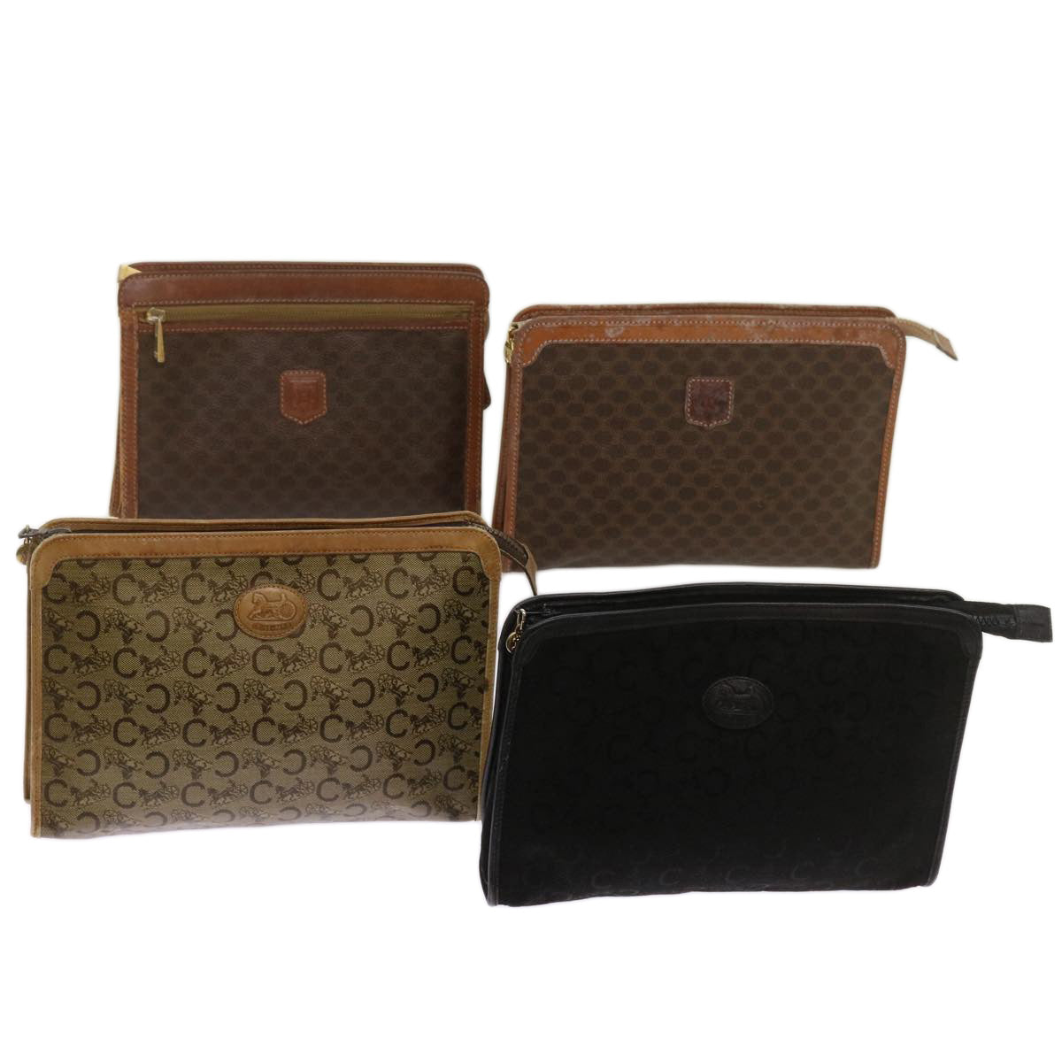 Luxury Macadam Clutch Bag Pvc Set Canvas Black
