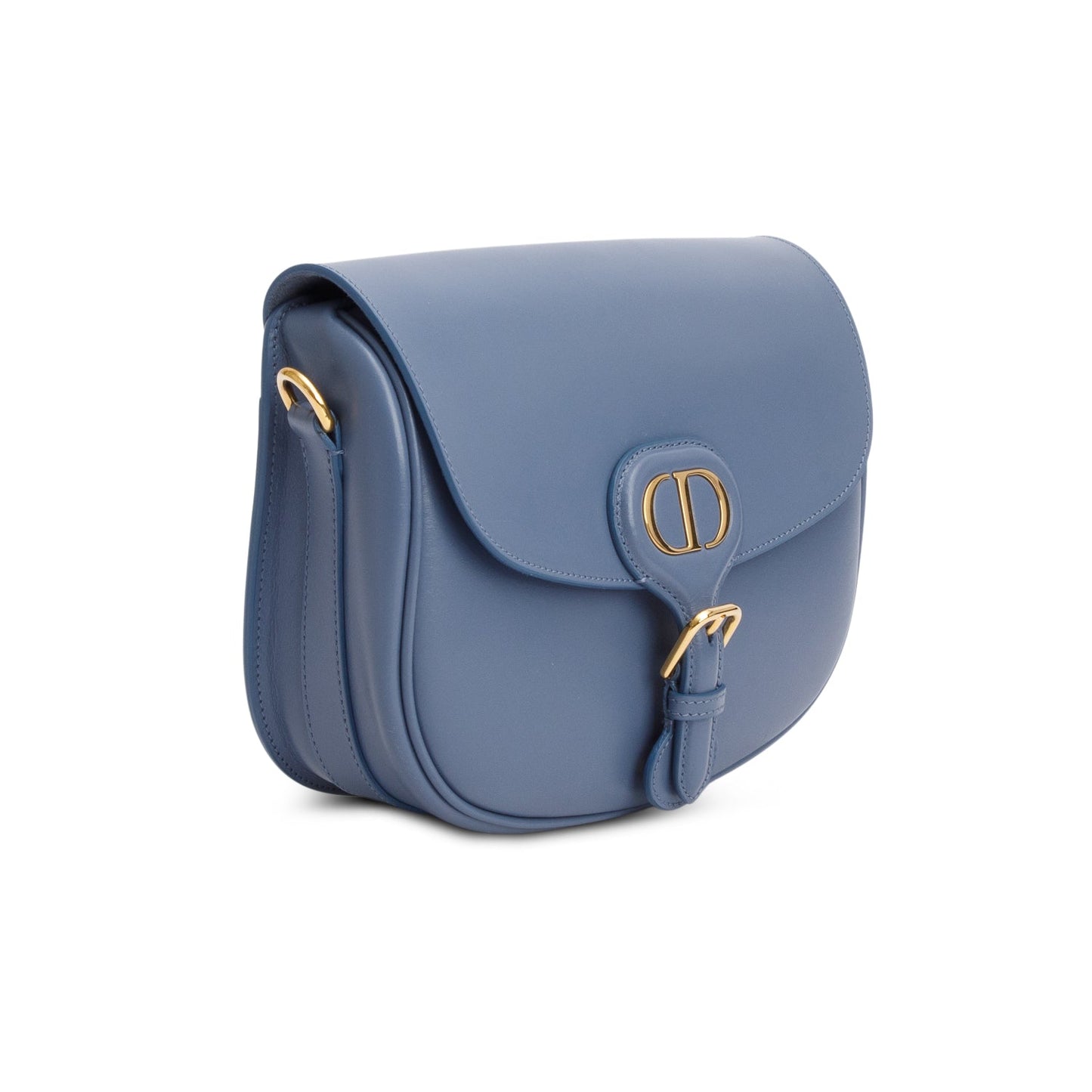 Dior Christian Box Calfskin Bobby Bag Blue Medium Travel Bag